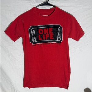 Kids Red 'ONE LIFE' Short Sleeve Tee